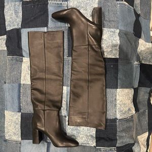 Zara Collection real leather over knee boots 9 NWOT